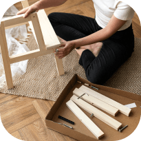 lady making chair